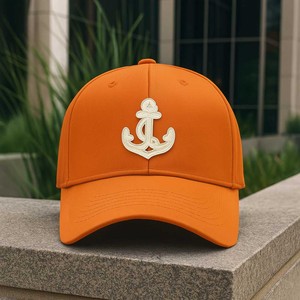Workwear Cap with Anchor Front Logo 6-Panel 100% Cotton Unisex Street Style - Product Image 3