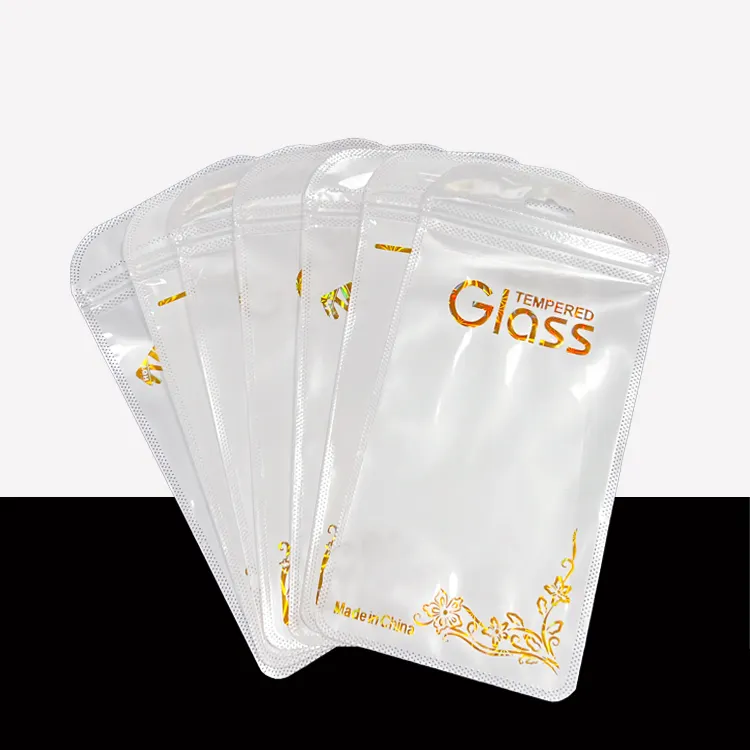 Sacchetto di plastica della protezione dello schermo sacchetto di plastica della pellicola di vetro mobile stampato sacchetto di imballaggio trasparente