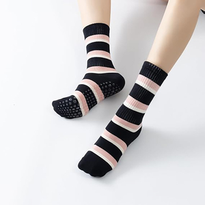 Anti-Slip Grip Yoga <strong>Socks</strong> <strong>Women</strong> Custom Striped Pilates <strong>Sock</strong> Customized Grip <strong>Socks</strong> for Yoga Ballet Dance Home Fitness - Product Image 3