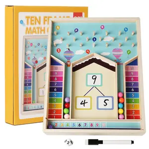 Tablero de Aprendizaje Temprano de madera para niños Montessori, nuevo ejercicio, habilidad matemática, números divertidos, juego de pelota Beakdown