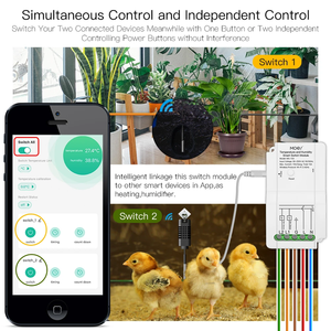 Module d'interrupteur intelligent WiFi Moes pour la température et l'humidité, double sortie relais, contrôle sans fil, compatible Alexa et Google <span class=keywords><strong>Assistant</strong></span>, contrôle par application - Product Image 4