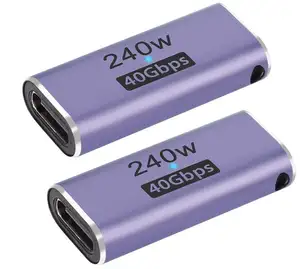 240W 40Gbps Usb4.0 C Vrouwelijk Naar Vrouwelijk Adapter Koppeling Type C 4.0 Vrouwelijke Connector Extender, Led-Indicator, Ondersteunt 8K Audio Een