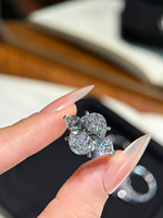 Fournisseur de bijoux fins, cadeaux de fiançailles pour femmes, bague en or 14 carats creuse personnalisée avec 3 pierres de diamant de laboratoire de 1 à 3 carats