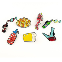 Bouteille de Bar en acier inoxydable, Badge de Barista en métal personnalisé, broche en forme de joie, vin, bière, broches en émail