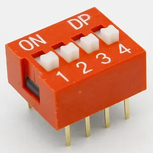 2 Row 8 Pin 4P Posições 2.54mm Pitch DIP Switch Vermelho