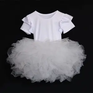 制造春季美丽公主儿童白色蕾丝连衣裙