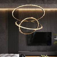 Lumière circulaire décorative de lustre de cristal naturel LED de galerie de villa d'hôtel personnalisée avancée