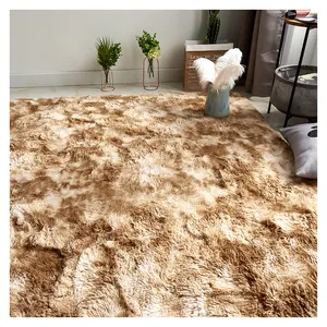 Tapis à poils longs Super doux, accessoire en peluche pour salon et chambre à coucher, vente en gros d'usine