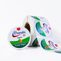 Etiquetas Redondas de Vinilo Personalizadas con Logotipo de Marca Comercial para Empaquetado de Alimentos, Cajas de Hamburguesas y Pizza, Pegatinas de Sellado para Panadería en Rollo