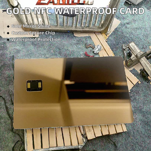 RFID ISO Metal 24K <b>Gold</b> Mirror Dual Interface NFC 13.56MHz Matt Black Carbon Fiber Credit <b>Card</b> Signature Panel Waterproof - Product Image 2