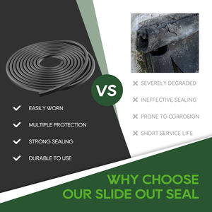 Joint d'étanchéité pour glissière de camping-car TPE 40 pieds, noir, étanche, remplacement pour camping-cars, caravanes et remorques à 5 roues, en forme de D - Product Image 4