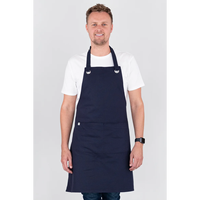 DUOLAI Uniforme de serveur Tabliers en toile ajustables Tablier de travail pour homme avec poches à outils Tablier personnalisé en coton