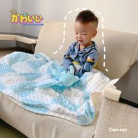 Couverture Bébé Personnalisée Ultra Douce en Velours Cristal Tissé Uni, Motif Double Point, Bulles, Utilisation Avion, Quatre Saisons