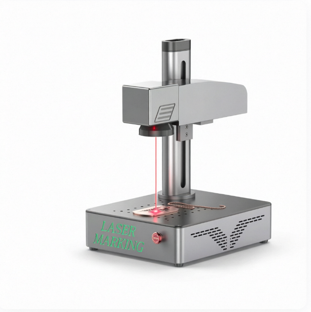 High Precision S4 20W Desktop Fiber Laser Marking Machine for Metal Plastic Automatic Batch Number Serial Number Laser Engraver