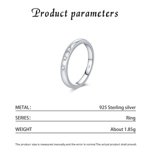 <b>925</b> <b>Silver</b> <b>Ring</b> With Round Brilliant Cut Diamonds Channel Setting Unisex Wedding Band Classic Style - Product Image 2