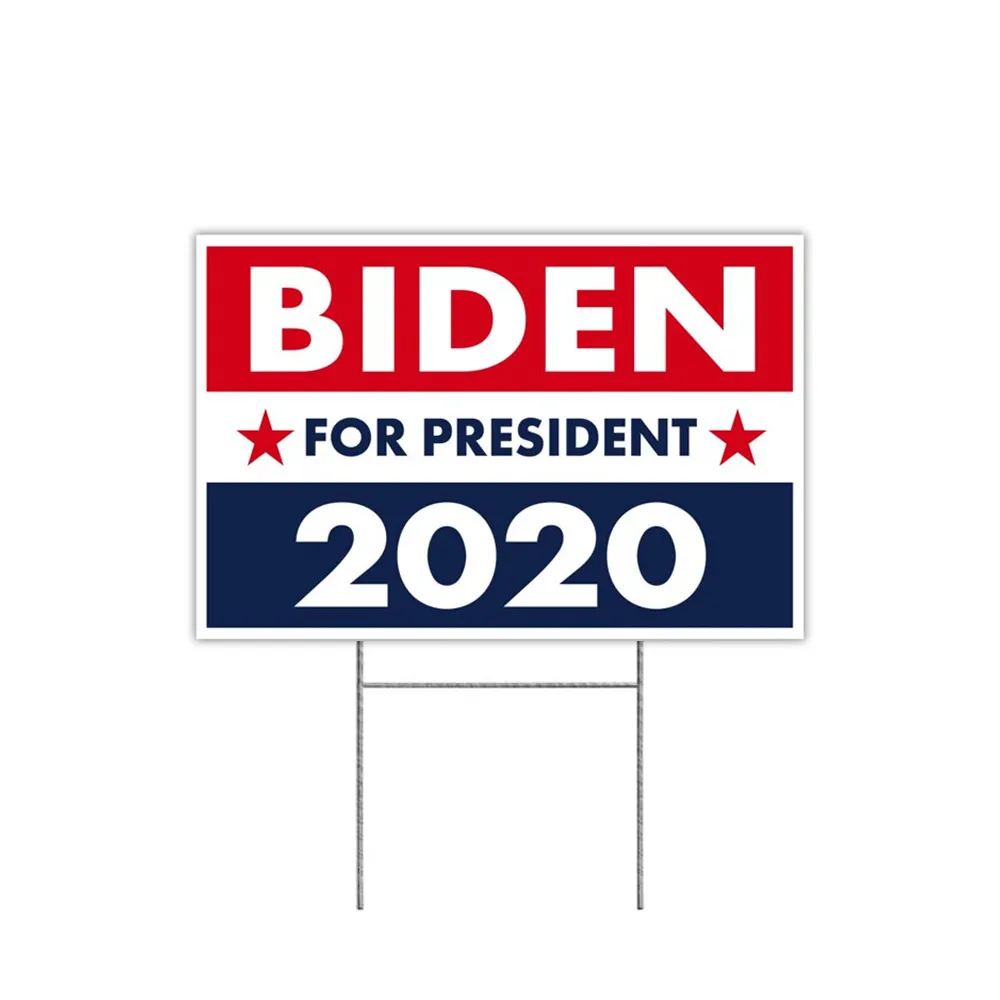 Biden 해리스 2020 야드 로그인 24 "x 18" 대형 골판지 플라스틱 마당 간판 H 프레임 스테이크