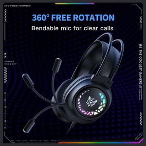 ONIKUMA X92 Gaming Headset <b>Wired</b> with <b>Microphone</b> Stereo LED Light USB and 3.5mm Plug Affordable Headset for Computer Laptop - Product Image 2