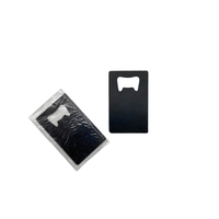 Ouvre-bouteille de bar personnalisé en acier inoxydable par sublimation, lame plate noire vierge pour marque, ouvre-bouteille de bière pour bar