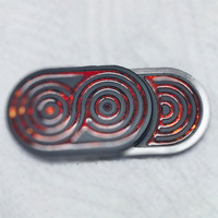 Spinner fidget logam gyro dewasa 2 lapis multifungsi dengan pola cangkang baja tahan karat warna merah darah dan teknik EDM kawat.