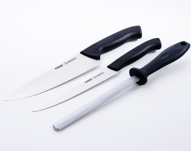 ด้ามจับสีดำแบบมืออาชีพพร้อมเหล็กสีเงิน