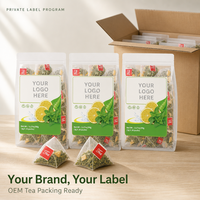 Citroen Pepermunt Kruidenthee Piramide Thee Zakjes 90g 30 Sachets Suiker Vrij Cafeïnevrij Topkwaliteit Koudgezetelde Thee Groothandel Private Label OEM
