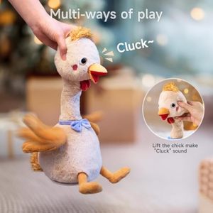 Juguete <span class=keywords><strong>de</strong></span> Peluche Electrónico <span class=keywords><strong>de</strong></span> <span class=keywords><strong>Pollo</strong></span> que Imita la Movimiento <span class=keywords><strong>de</strong></span> la Cabeza y las <span class=keywords><strong>Alas</strong></span>, Juguete <span class=keywords><strong>de</strong></span> <span class=keywords><strong>Pollo</strong></span> Bailarín y Hablador, Juguetes Interactivos para Niños Pequeños - Product Image 5