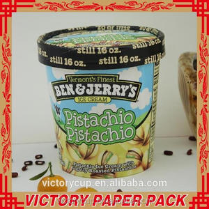 Taza de papel de helado de alta calidad con impresión de 473ml <span class=keywords><strong>pinta</strong></span> con tapa de papel - Product Image 5