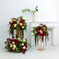 Bruinrode ivoorwitte roos groene hortensia bruidsboog zijden bloemen voor afstuderen bruinrode boog bloemen nieuw ontwerp