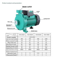 Pompe de circulation PUN compacte et puissante, auto-amorçante, à corps en fonte, à haute pression, résistante à 130°C, avec moteur en cuivre, pour chauffage et refroidissement