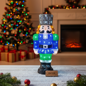 Décoration de jardin extérieure étanche IP44, motif <span class=keywords><strong>Casse</strong></span>-<span class=keywords><strong>Noisette</strong></span> de Noël 3D à LED, figurine de soldat en acrylique, éclat cristallin - Product Image 3