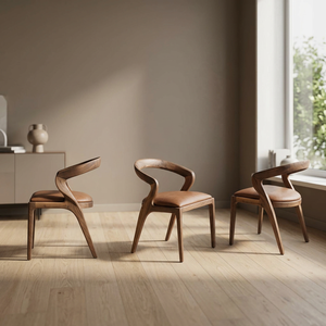 Chaise de salle à manger moderne de luxe en bois massif avec siège et accoudoirs rembourrés pour la maison et la restauration - Product Image 3
