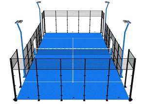 Pista de pádel panorámica súper doble de vidrio templado antirrotura con certificación CE, con visión completa de 360 grados, tamaño 20m*10m. - Product Image 4