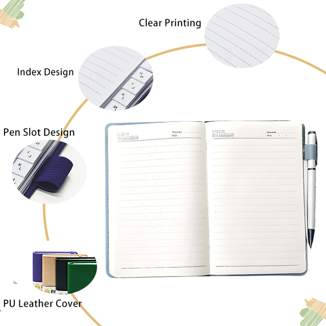 Wholesale A6 Hardcover Notebook with Fabric/PP Cover Address & Phone Book Customizable Size for Gifts