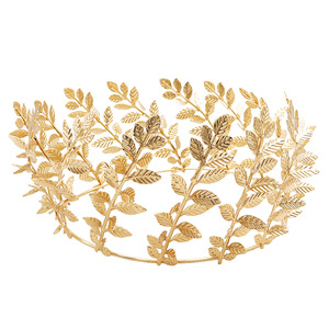 Couronne de mariée haut de gamme européenne et américaine, branche d'olivier tridimensionnelle, corolla d'elfe, design créatif, en alliage, coiffe de mariage - Product Image 1