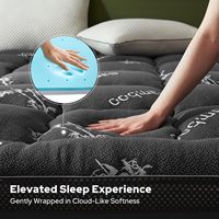Surmatelas et coussin en mousse à mémoire de forme avec gel rafraîchissant extra épais de 10 cm, 4 pouces, taille King, double couche matelassée en bambou, vente en gros