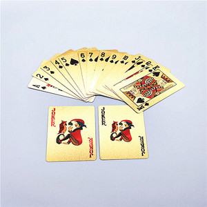 Custom Printing Golden 24k Poker Set Box Gold Plated Playing Cards Dollar Euro Gold Foil Playing Cards
