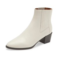 Sepatu Boots Almond Toe Kulit Asli dengan Pinggiran Elastis untuk Acara Formal, Kantor, Keseharian, Fashion, Grosir, OEM, ODM
