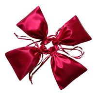 Sacs d'emballage en satin rouge personnalisés avec cordon de serrage et impression de logo pour la marque, les cadeaux, les événements, la vente en gros de bijoux
