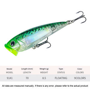 Appât dur d'eau douce de 70mm/8.5G Surface vague d'eau escalade <span class=keywords><strong>leurre</strong></span> de pêche en <span class=keywords><strong>mer</strong></span> pour bar et truite cible de pêche en eau salée - Product Image 2