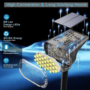 ไฟสปอตไลท์สำหรับสวนพลังงานแสงอาทิตย์กันน้ำสีดำ IP65สำหรับกลางแจ้งสปอตไลท์ LED พลังงานแสงอาทิตย์สำหรับต้นไม้ - Product Image 2