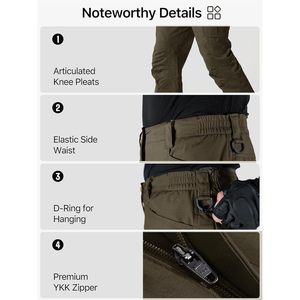 FOXA Men's Tactical <b>Pants</b> Lightweight Water Resistant Ripstop <b>Cargo</b> <b>Work</b> Hiking <b>Pants</b> With Multi Pockets Moss - Product Image 5