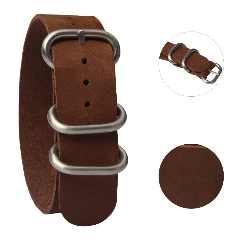 Hot-Sell Classic Buckle/Keeper Original Italian Top Leather One Piece Design Watch Straps In 22/24mm