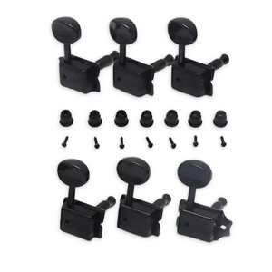 Black 6 in Line Vintage Guitar Tuners <strong>Tuning</strong> Pegs Keys Guitar Machine Heads for <strong>ST</strong> TL Guitars - Product Image 1