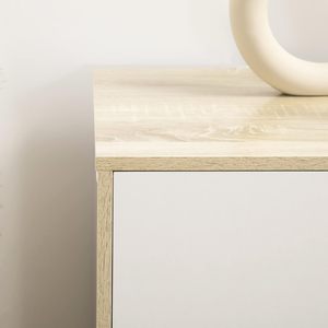 Stile scandinavo 6 cassetti cassettone in legno bianco aspetto 120X40X76 cm camera da letto portaoggetti gambe per soggiorno scarpiere - Product Image 4