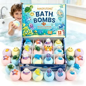 Bombas de Baño Efervescentes Hechas a Mano con Temática Oceánica <span class=keywords><strong>para</strong></span> Niños, con Juguete Sorpresa, Sal Marina Natural, Cambio de Color, <span class=keywords><strong>Spa</strong></span> - Product Image 5