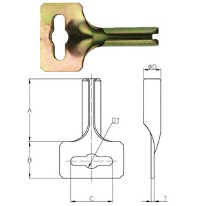 Clip de suspension de <span class=keywords><strong>plafond</strong></span> à goupille fendue en acier zingué, ancre à clé <span class=keywords><strong>pour</strong></span> systèmes de plafonds suspendus en plaques de plâtre - Product Image 2