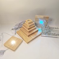 Base de lampe de nuit LED carrée au design minimaliste moderne avec port USB et lumière d'ambiance DIY pour la maison et le bureau
