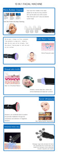 เครื่องดูแลผิวหน้า 10 in 1 ไดมอนด์เดอร์มาเบรชั่น ออกซิเจนเฟเชียล ไฮโดรเทอราปี H2o2 อุปกรณ์ดูแลผิวหน้าอเนกประสงค์ ทำความสะอาดล้ำลึก กำจัดสิว - Product Image 4