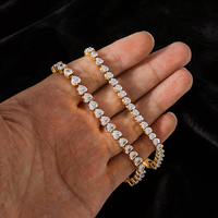 Modische Luxus 316L Edelstahl Herz CZ Zirkon Tennis-Kette Damen-Armbänder 18K Vergoldet Modeschmuck Wasserfest