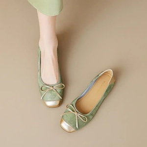 Bailarinas de Estilo Francés 2025 con Tacón Bajo y Lazos, Nuevos Zapatos de Ballet Planos de Verano con Suela Suave para Mujer - Product Image 3